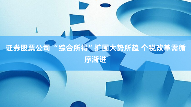 证券股票公司 “综合所得”扩围大势所趋 个税改革需循序渐进